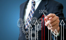 Business man with graph
